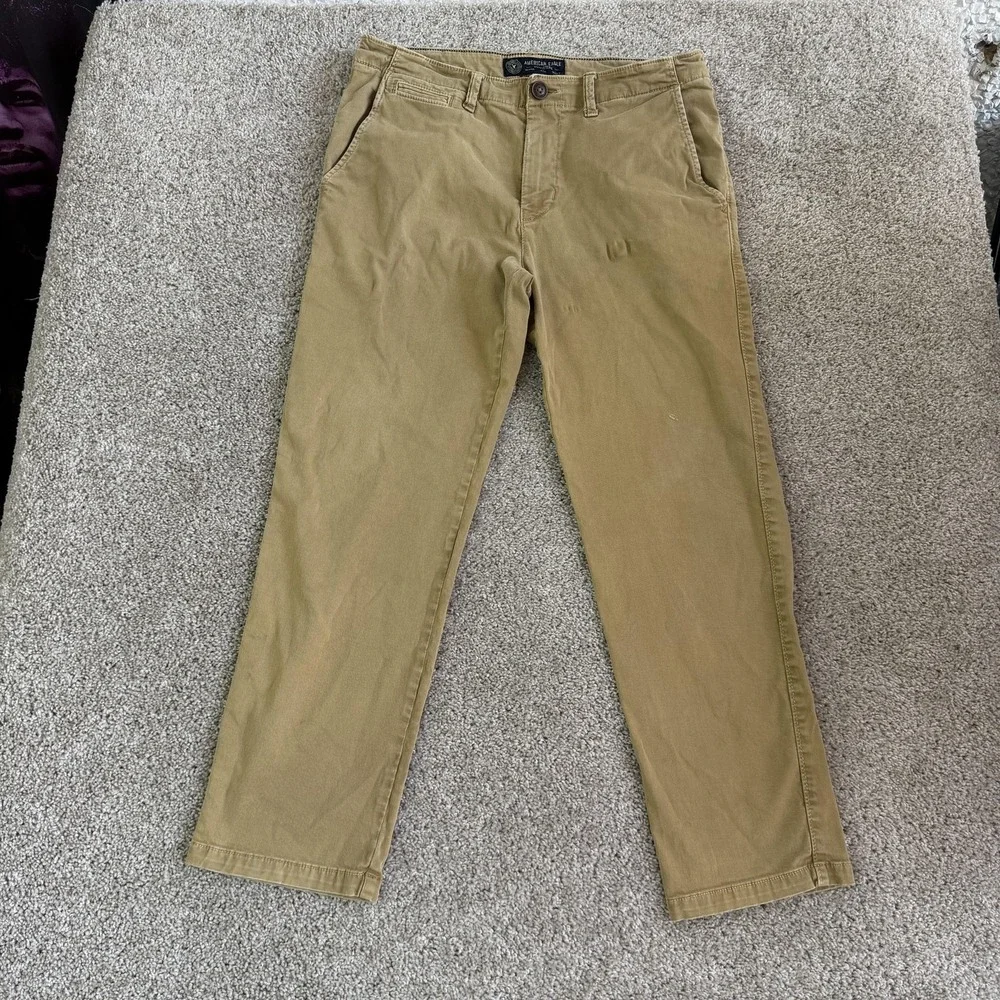 American Eagle Outfitters Active Flex Pants Mens 32x30 Beige Chino Stretch